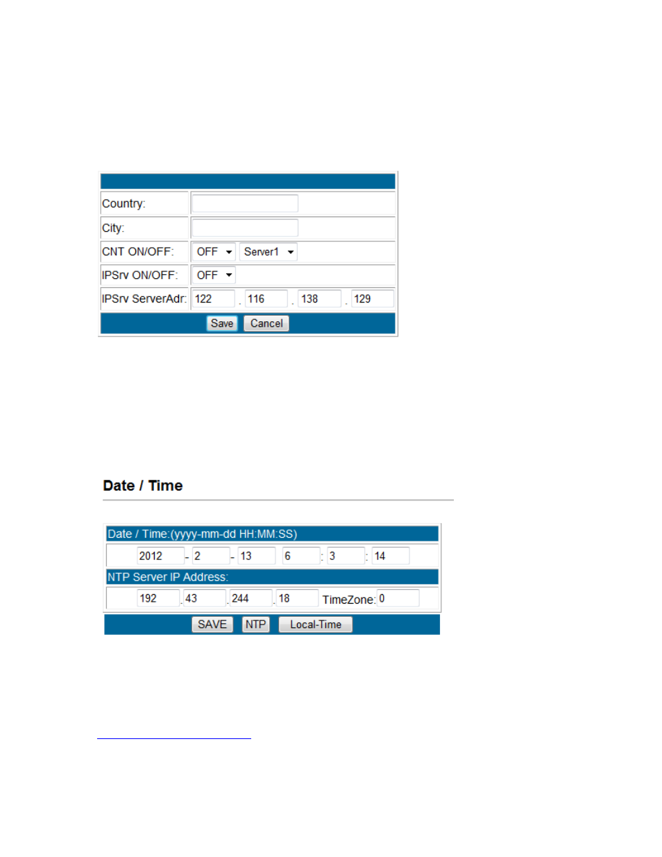 Ip server configuration, Time, Erver | Onfiguration | Aviosys 9255Pro User Manual | Page 29 / 36
