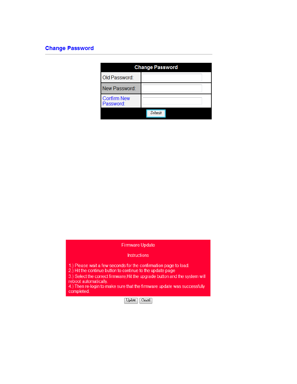 Change password, Firmware update | Aviosys 9268 User Manual | Page 25 / 27