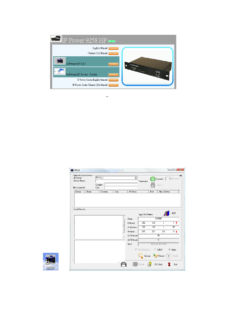 Using ip edit | Aviosys 9258HP User Manual | Page 12 / 52