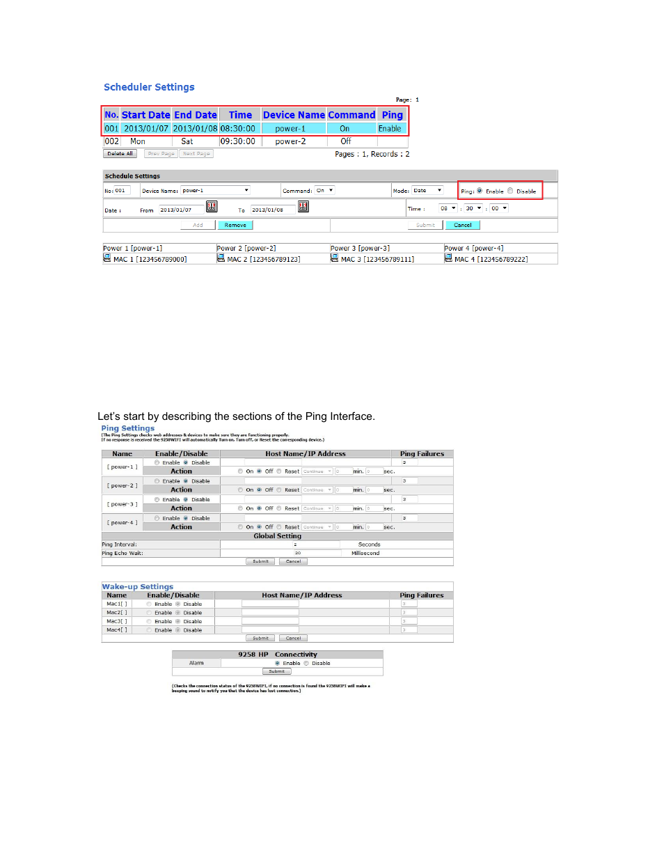 Ping settings | Aviosys 9258HP User Manual | Page 25 / 52