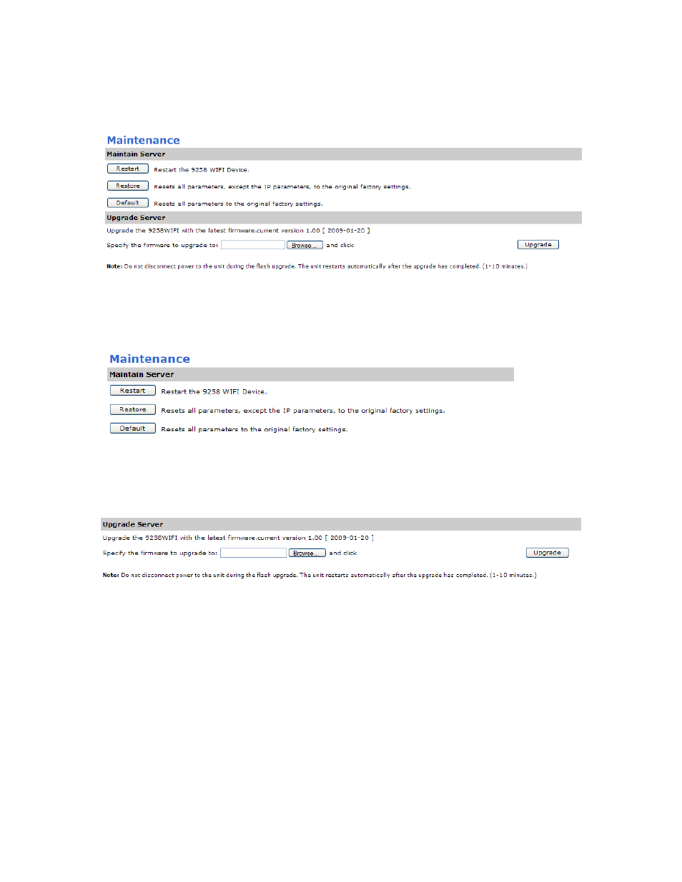 Advance configuration, Maintenance | Aviosys 9258HP User Manual | Page 37 / 52