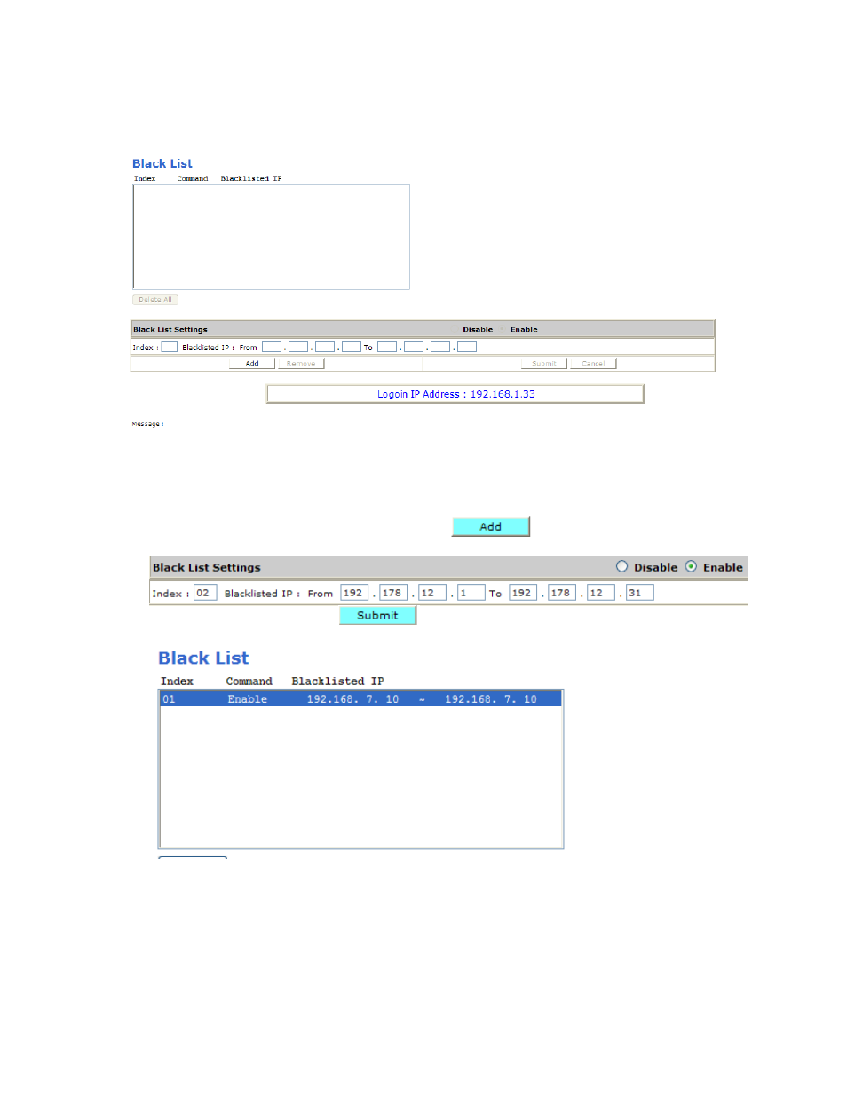 Blacklist | Aviosys 9258HP User Manual | Page 40 / 52