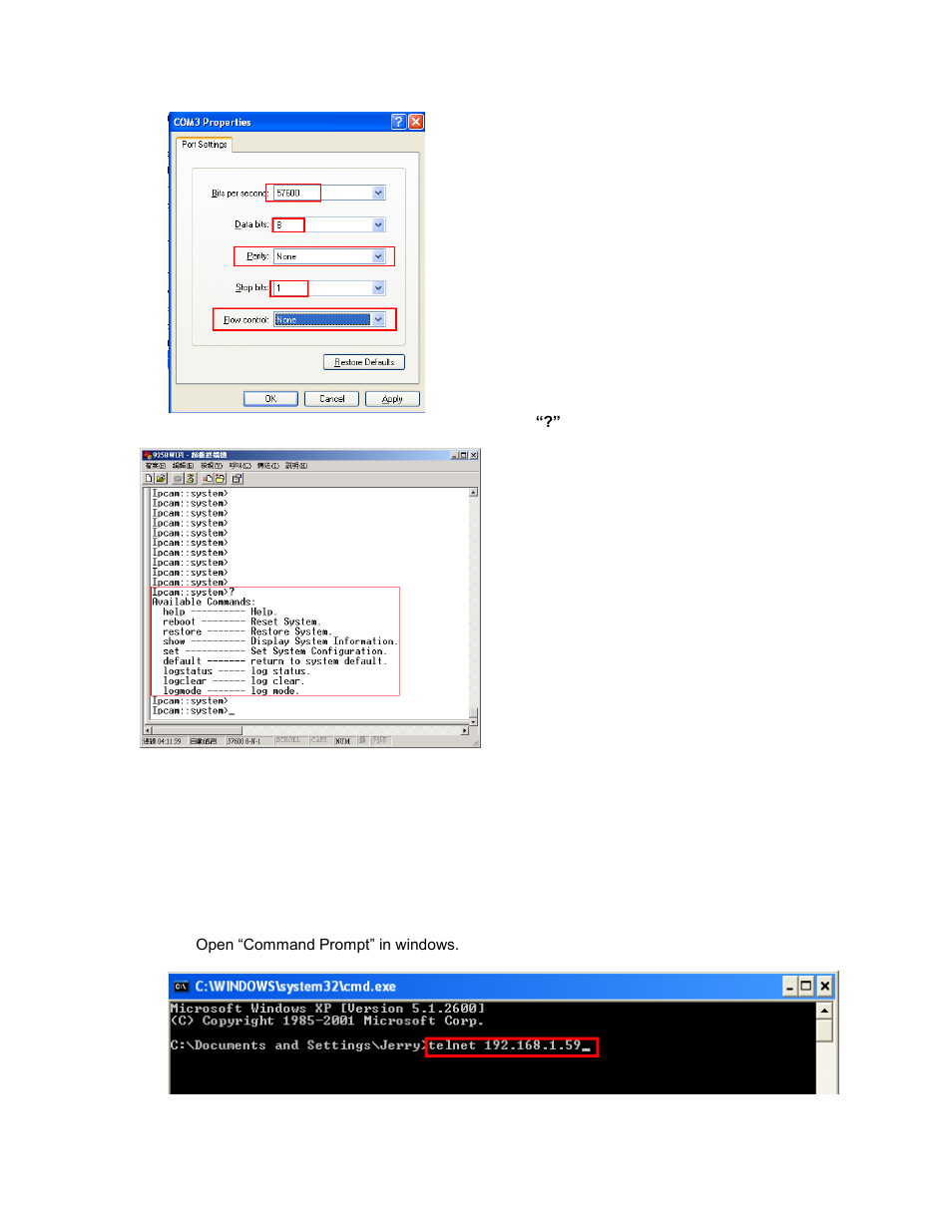 Telnet | Aviosys 9258HP User Manual | Page 50 / 52