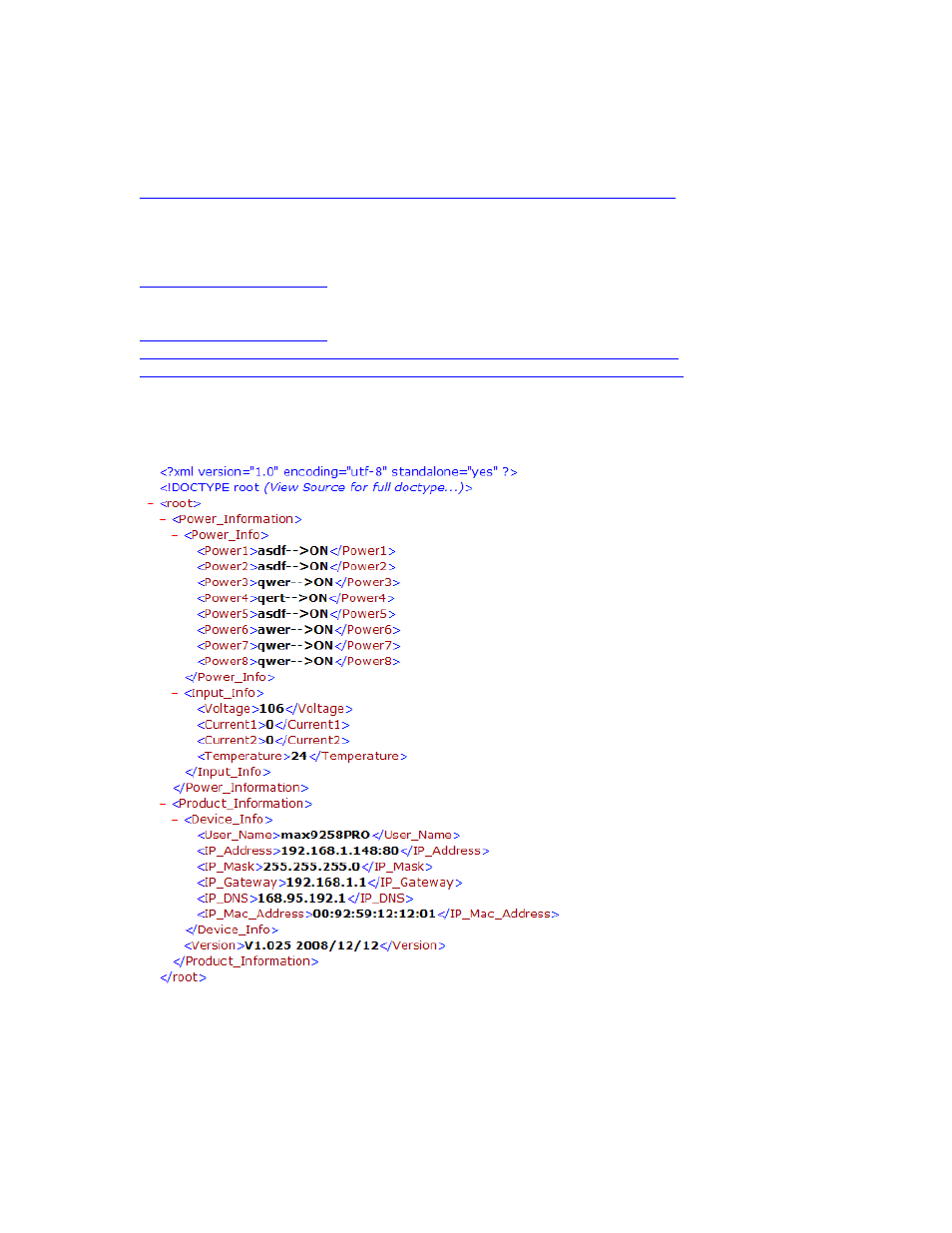 ) xml functionality | Aviosys 9258DS User Manual | Page 37 / 38