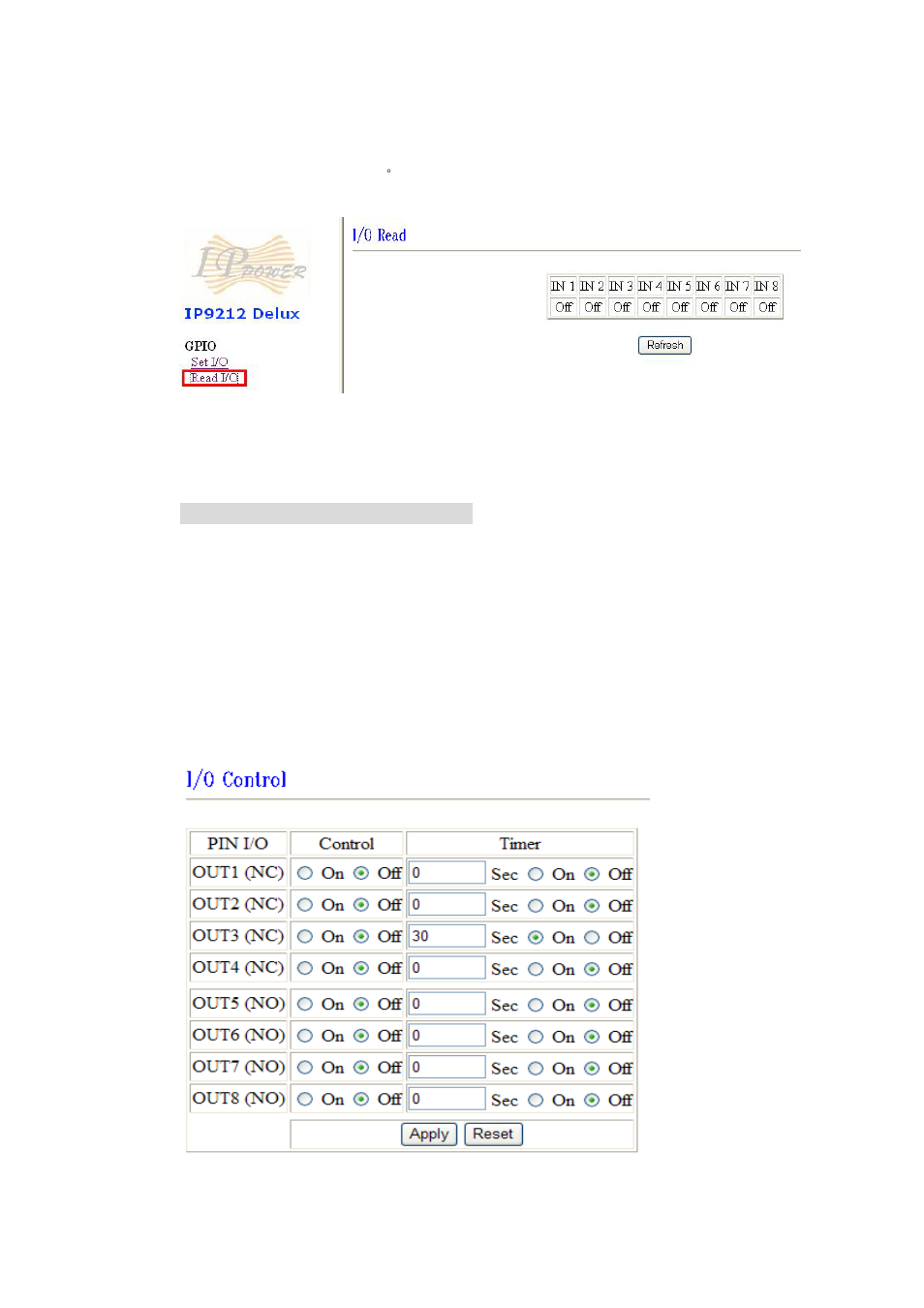 Control of ip power 9212: set io | Aviosys 9212 Delux User Manual | Page 19 / 42