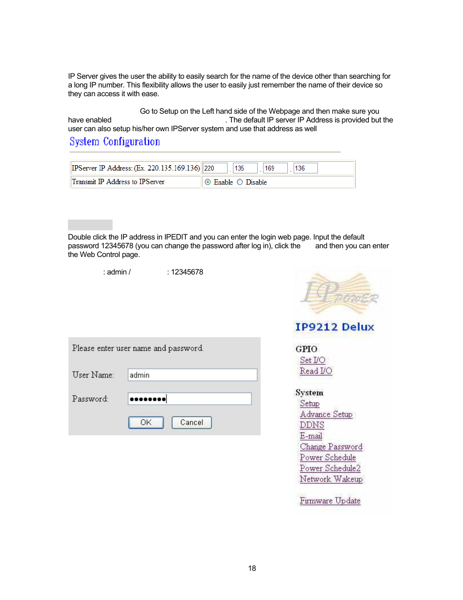 Control and settings through the webpage | Aviosys 9211 User Manual | Page 18 / 46