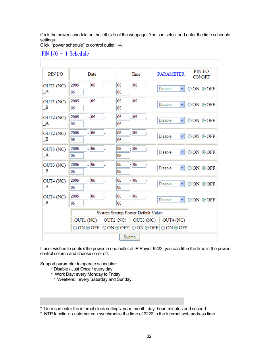 8 clock settings & ntp (network time protocol) | Aviosys 9211 User Manual | Page 32 / 46