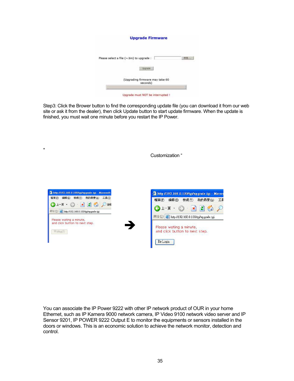 Associated with other ip network product | Aviosys 9211 User Manual | Page 35 / 46