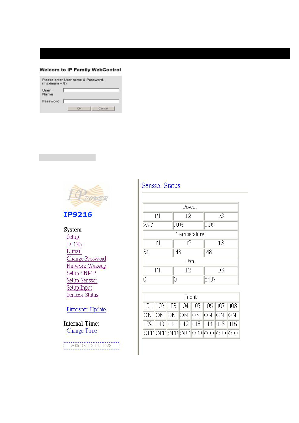 Control and settings through the internet explore, State report of 9216 | Aviosys 9216 User Manual | Page 12 / 21