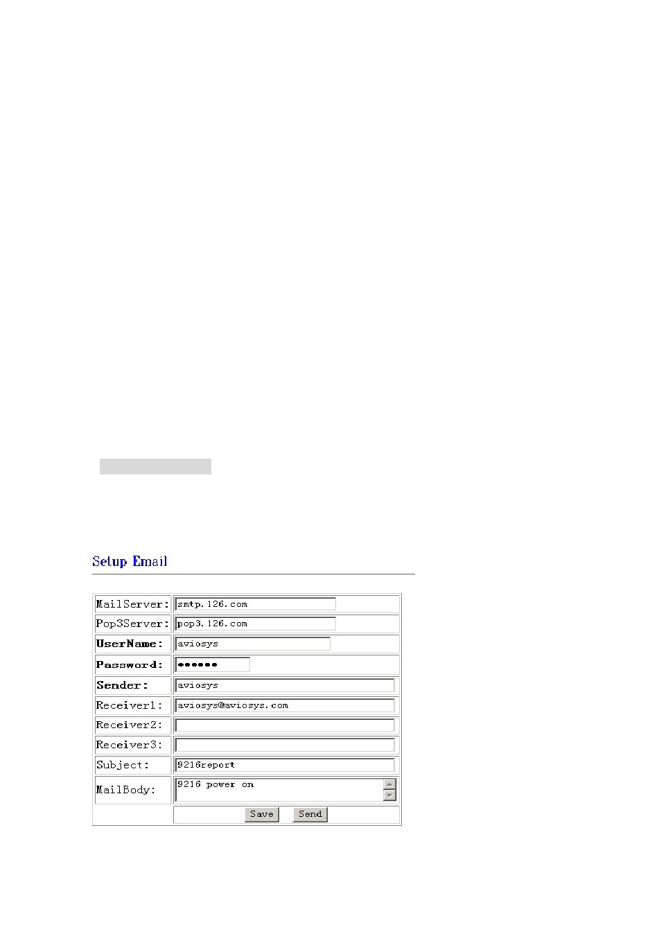 E – mail settings | Aviosys 9216 User Manual | Page 15 / 21