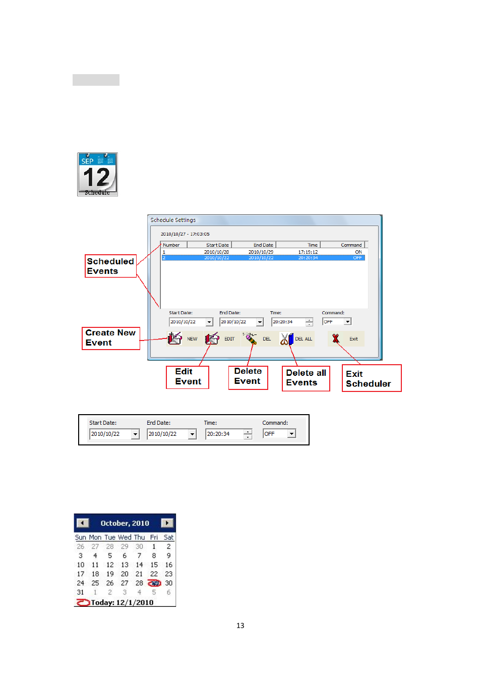 Scheduler | Aviosys 8800Pro User Manual | Page 13 / 21