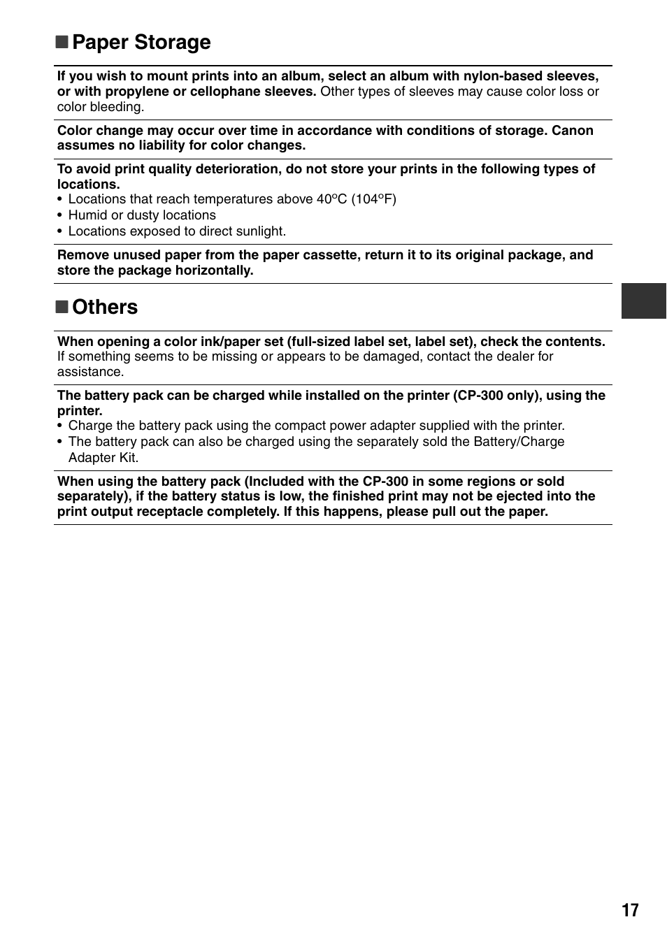 Paper storage     others | Canon CDI-M113-010 User Manual | Page 18 / 154