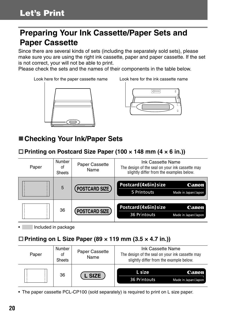 Checking your ink/paper sets | Canon CDI-M113-010 User Manual | Page 21 / 154