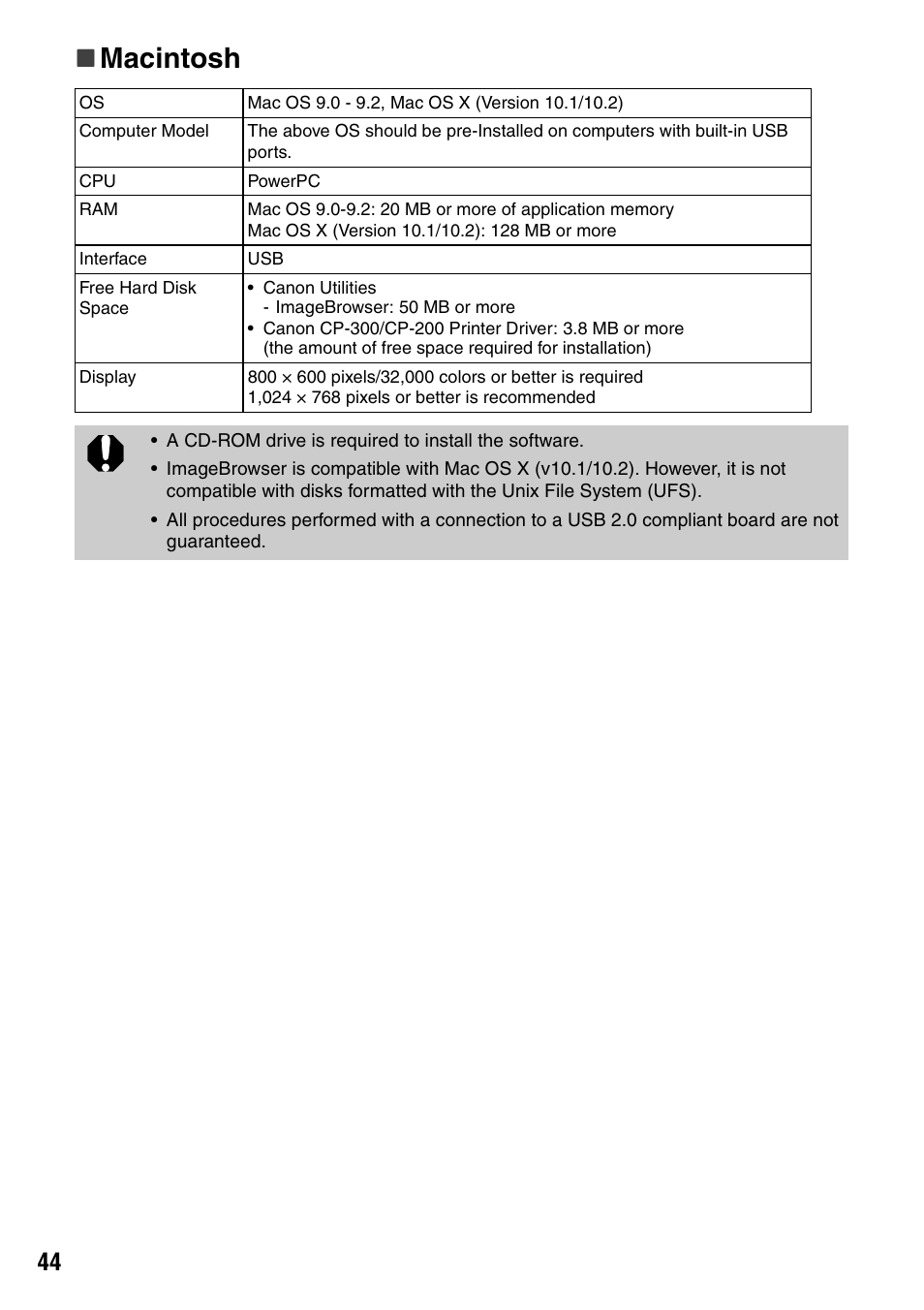 Macintosh | Canon CDI-M113-010 User Manual | Page 45 / 154