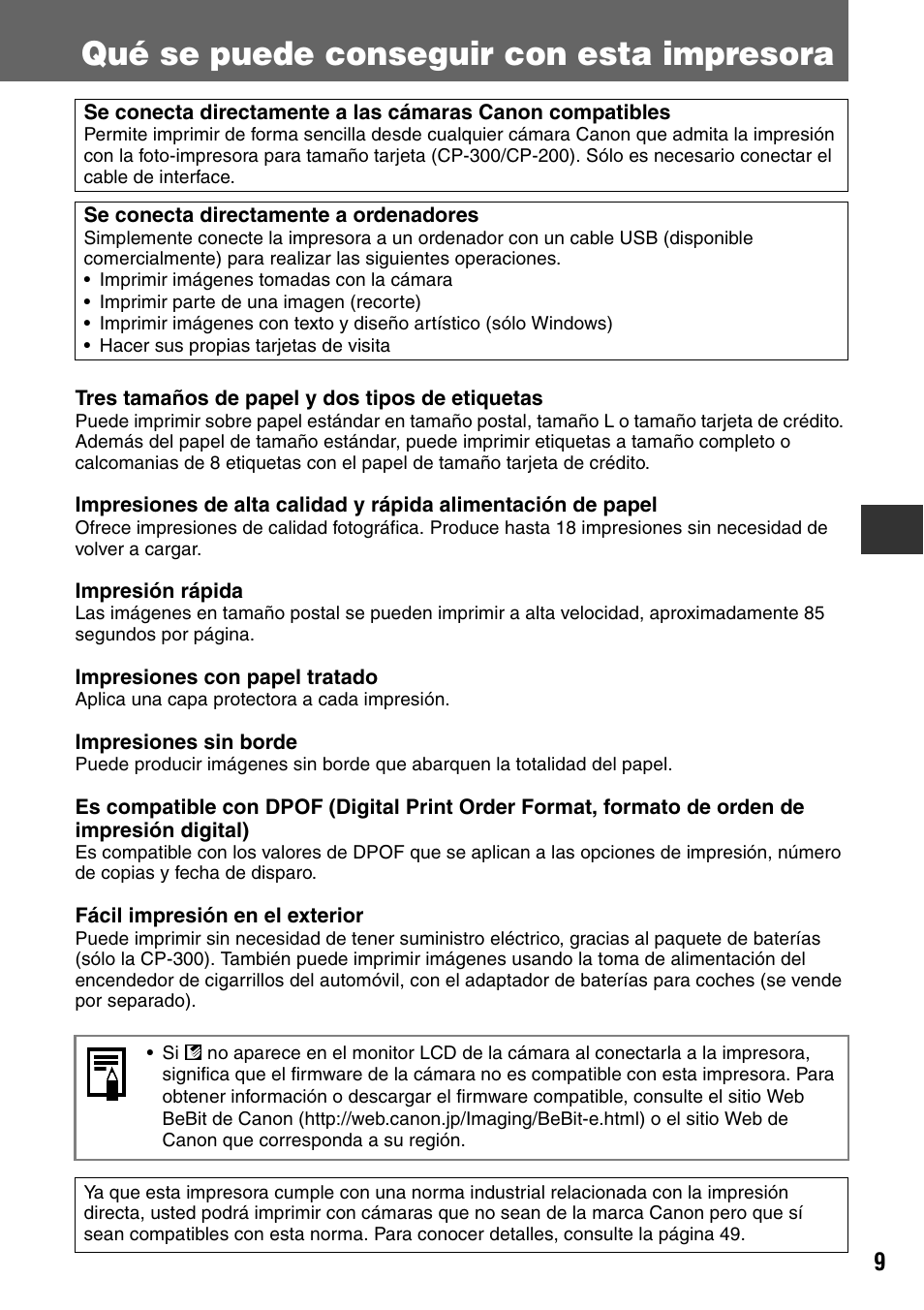 Qué se puede conseguir con esta impresora | Canon CDI-M113-010 User Manual | Page 60 / 154