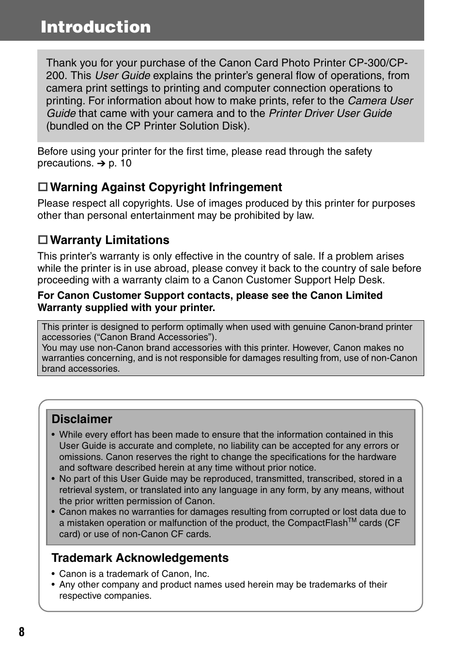 Introduction | Canon CDI-M113-010 User Manual | Page 9 / 154