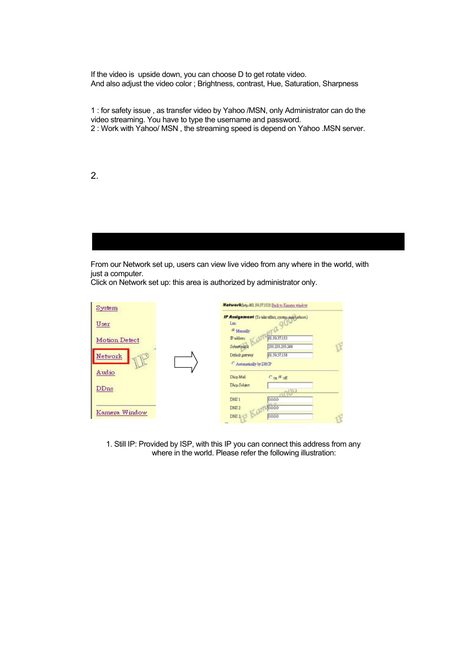 Network set up | Aviosys 9100B User Manual | Page 15 / 30