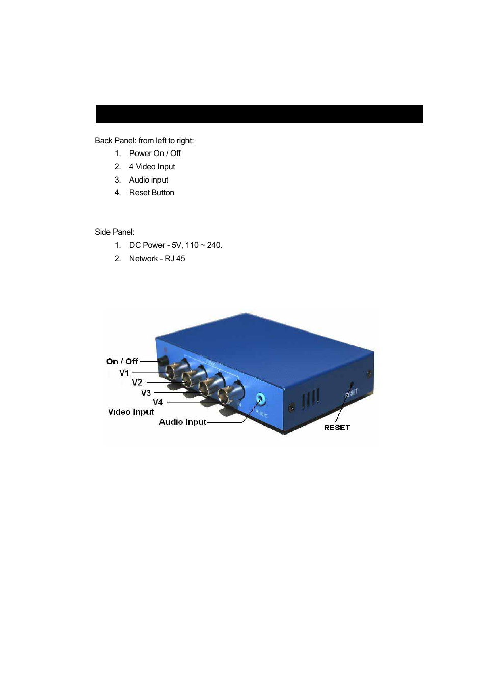 Panel description | Aviosys 9100B User Manual | Page 7 / 30