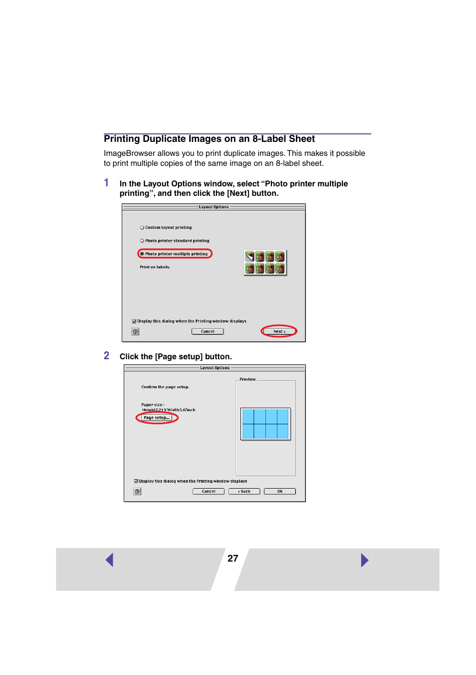 Printing duplicate images on an 8-label sheet | Canon CP-330 User Manual | Page 27 / 64