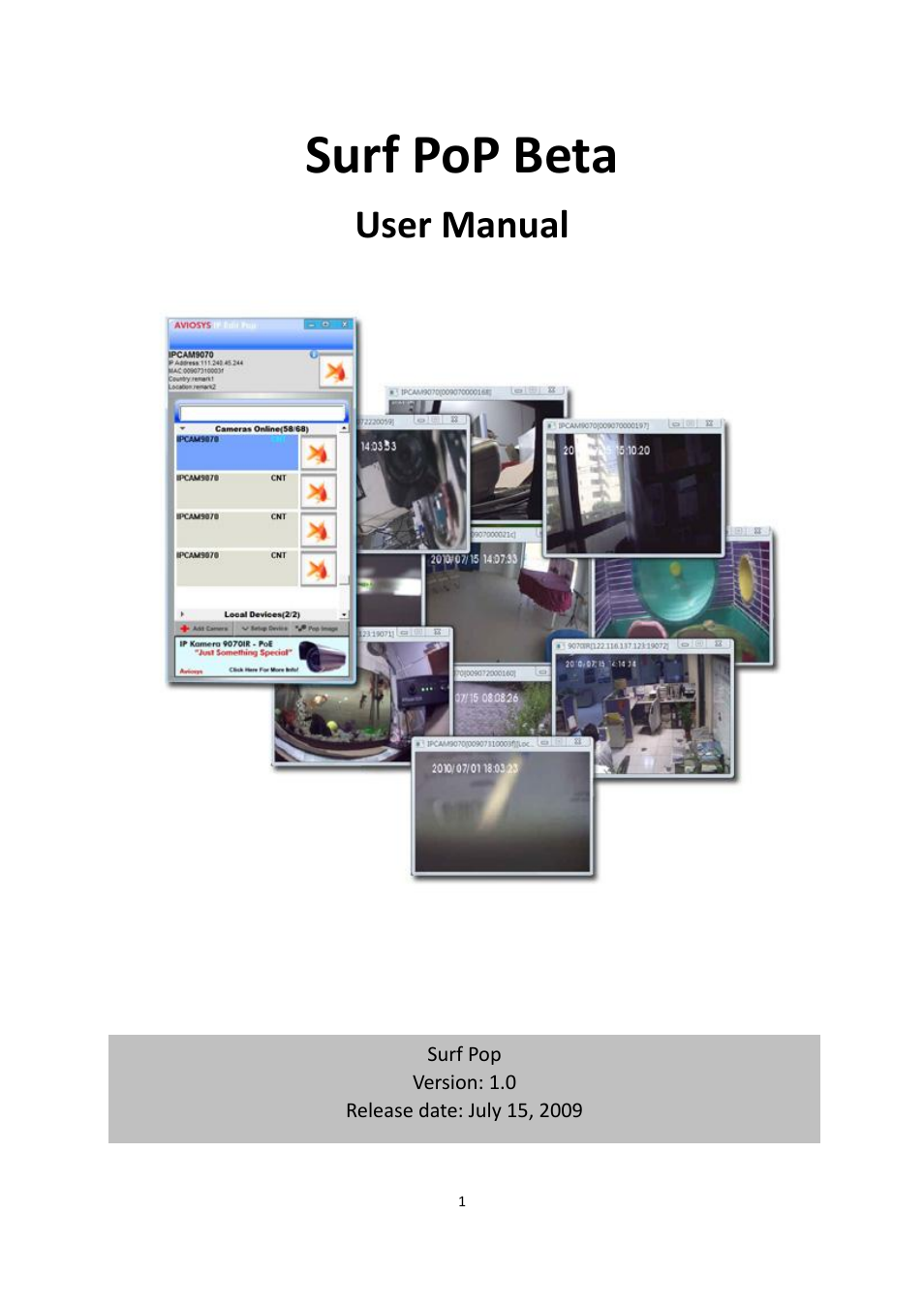 Aviosys Surf PoP Beta User Manual | 13 pages
