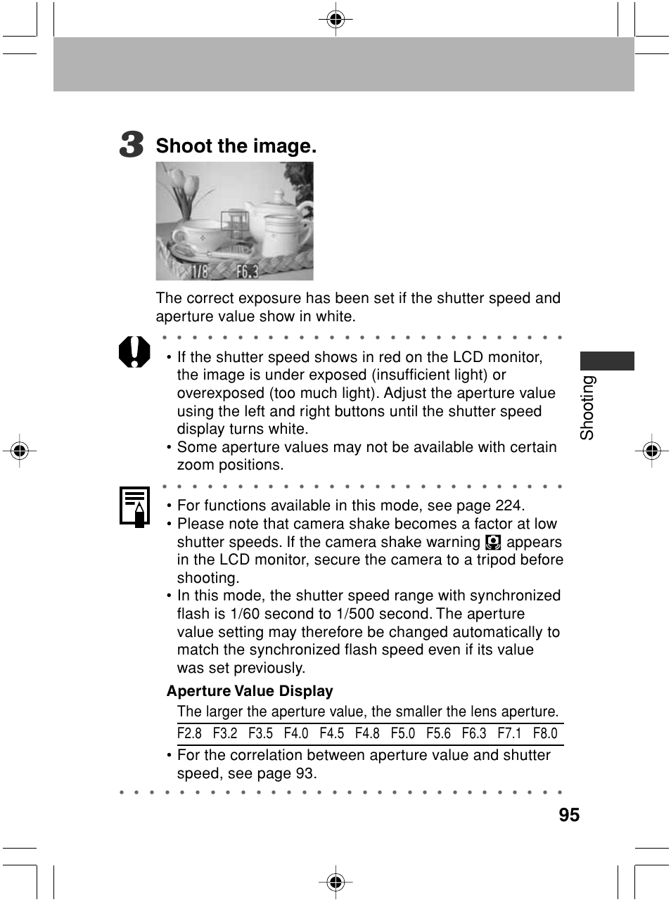Shoot the image, Shooting | Canon A70 User Manual | Page 100 / 231