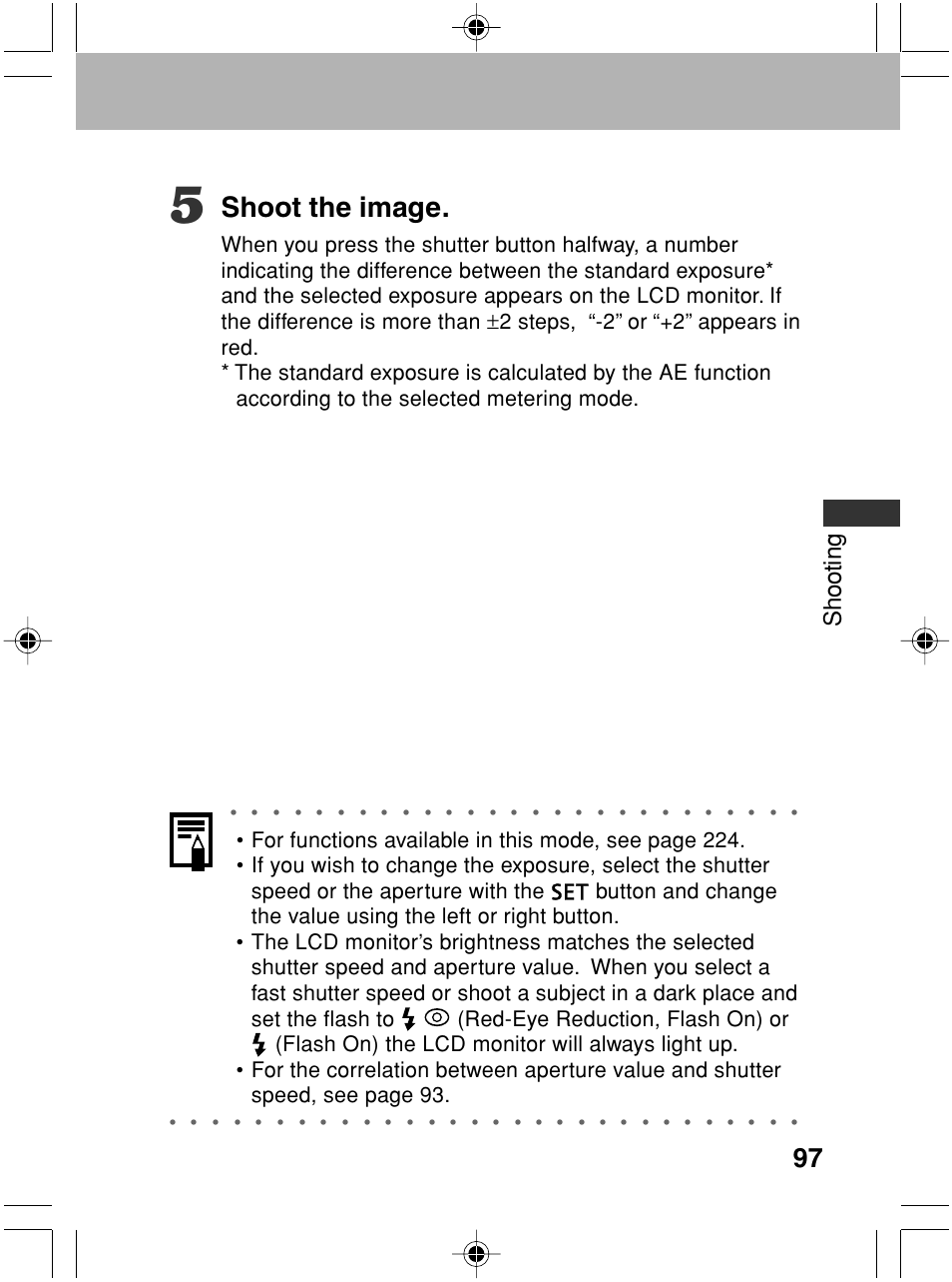 Shoot the image, Shooting | Canon A70 User Manual | Page 102 / 231