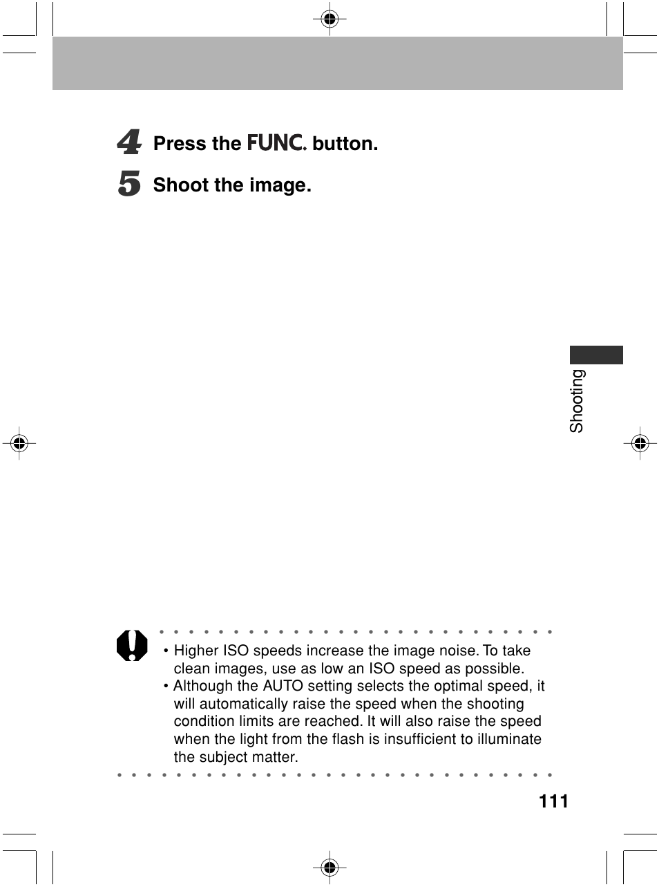 Press the button, Shoot the image, Shooting | Canon A70 User Manual | Page 116 / 231