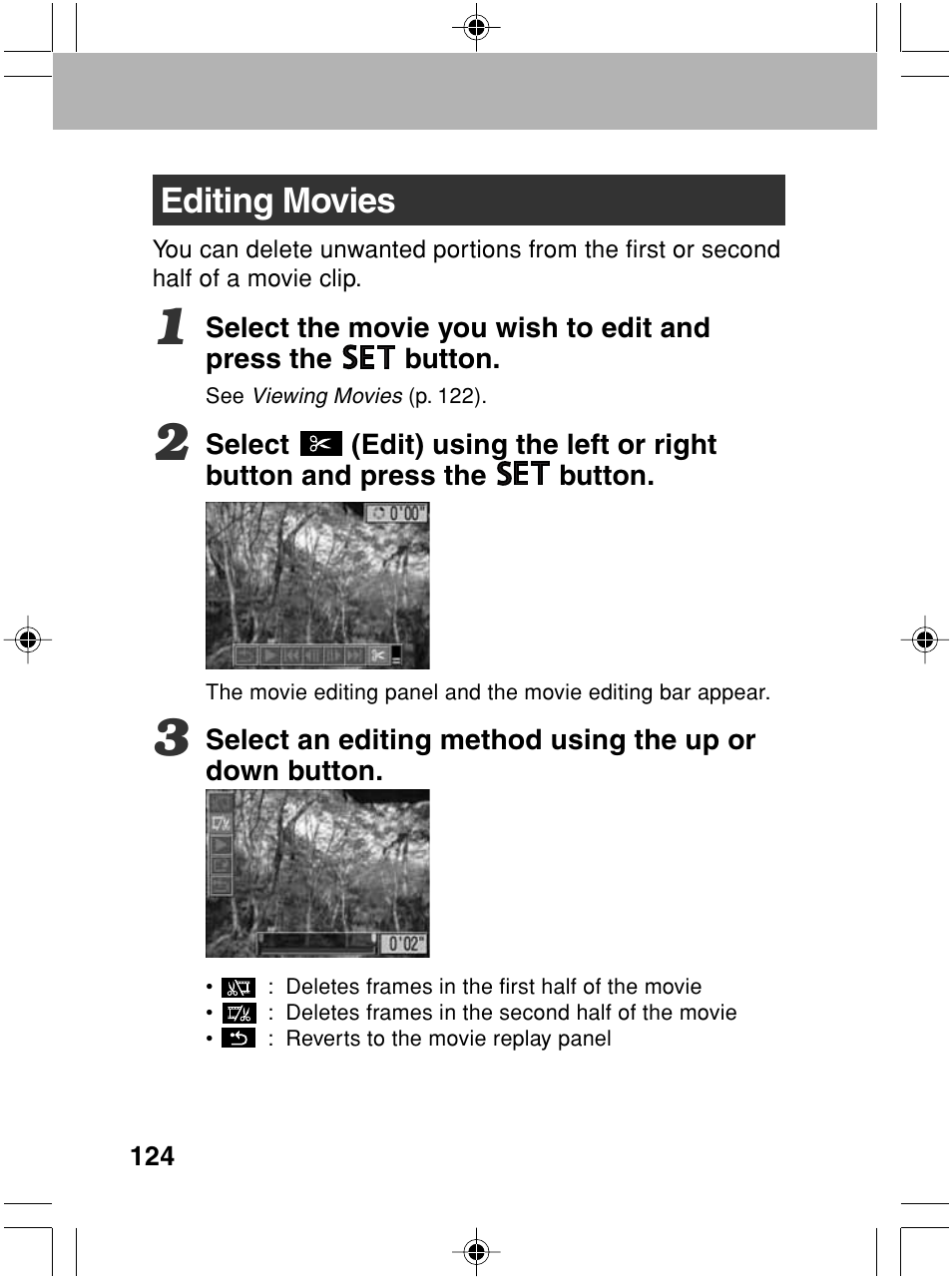 Editing movies | Canon A70 User Manual | Page 129 / 231