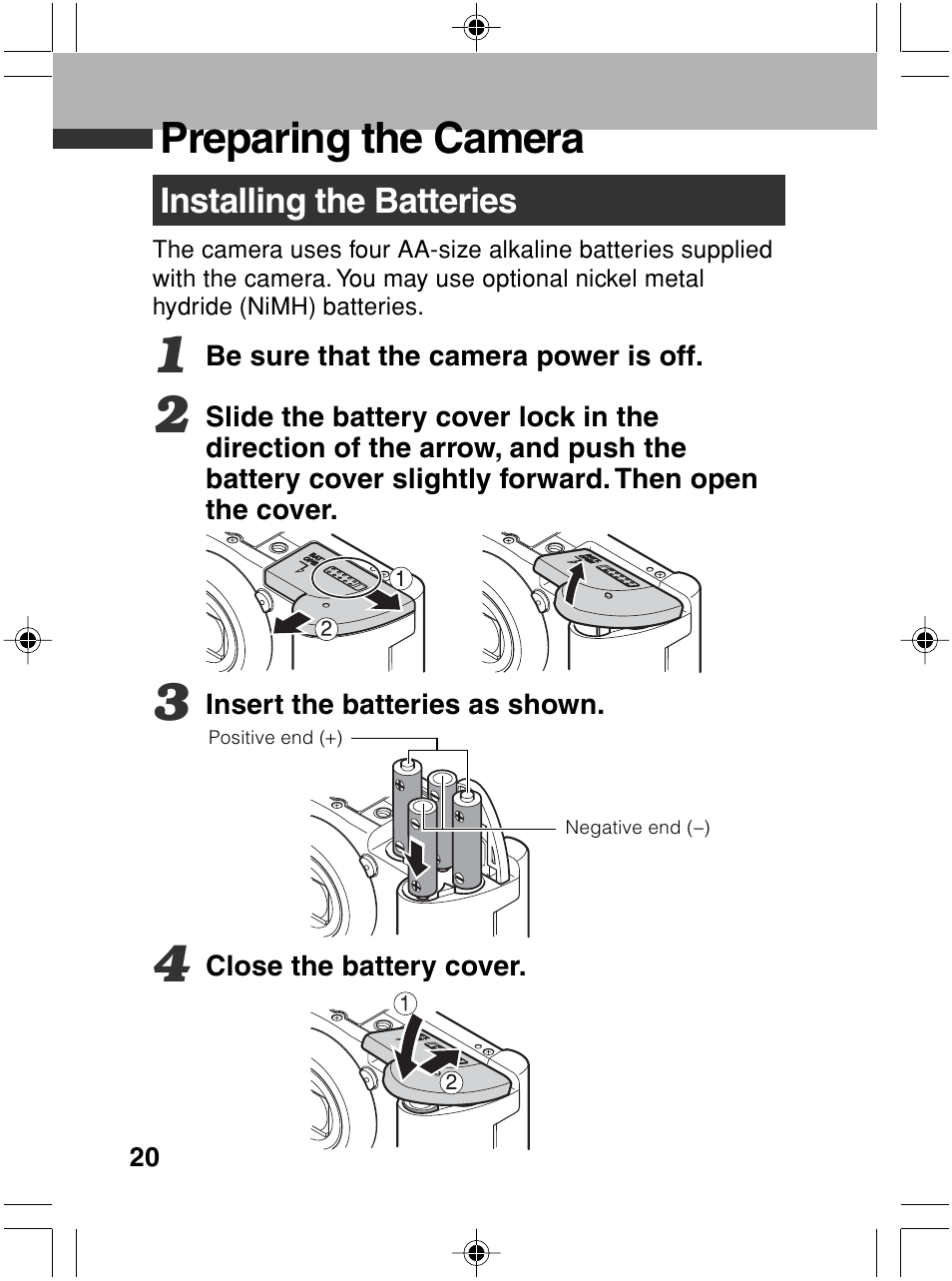 Preparing the camera | Canon A70 User Manual | Page 25 / 231