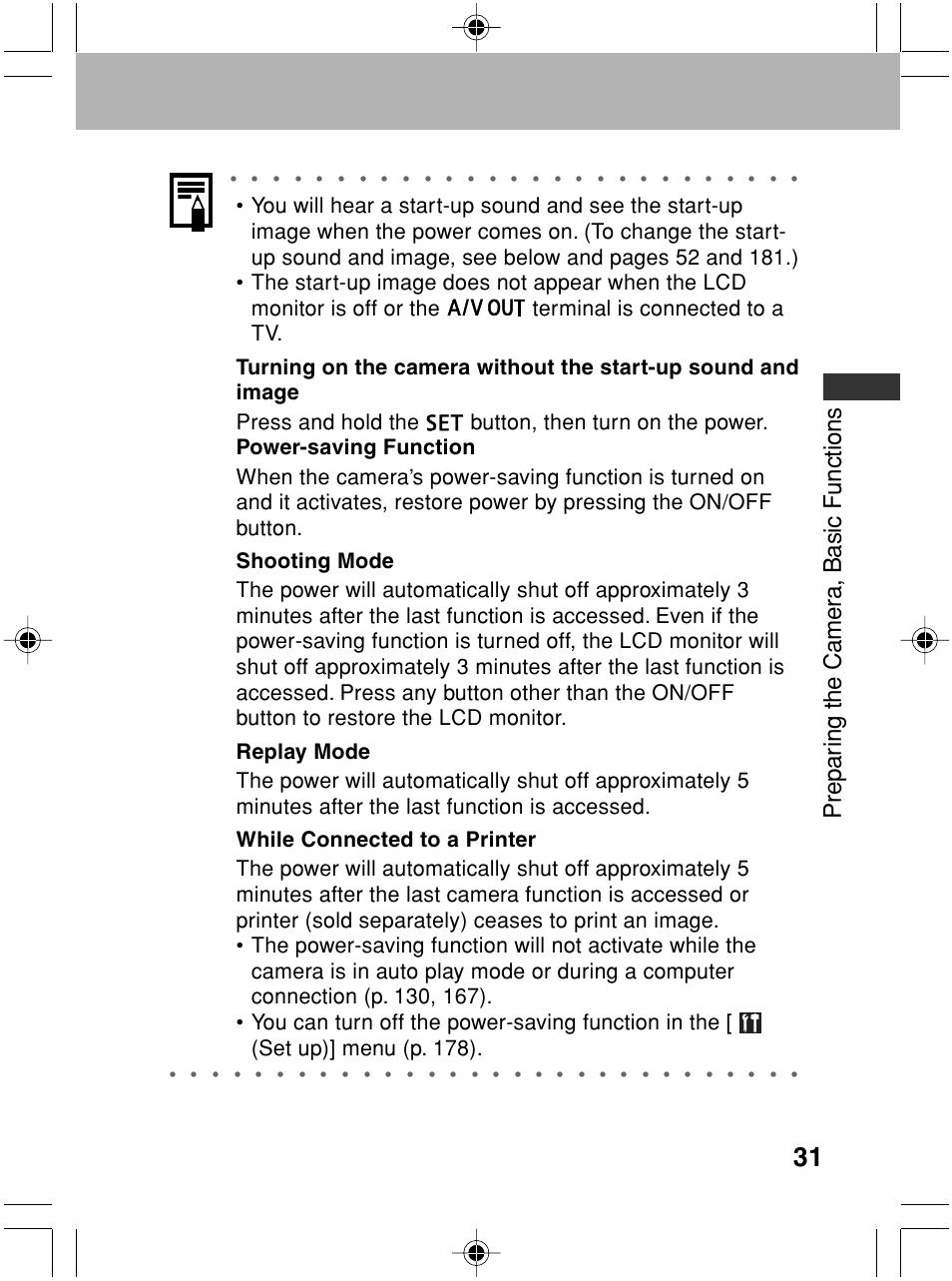 Prepar ing the camer a, basic functions | Canon A70 User Manual | Page 36 / 231