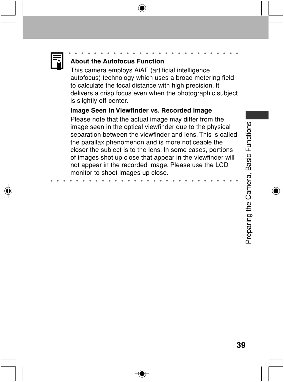 Prepar ing the camer a, basic functions | Canon A70 User Manual | Page 44 / 231