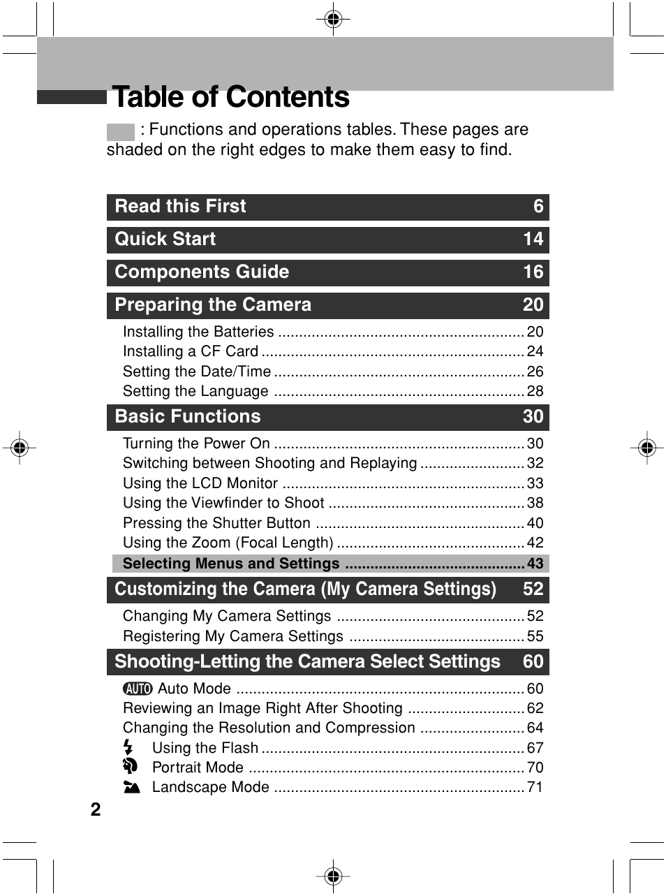 Canon A70 User Manual | Page 7 / 231