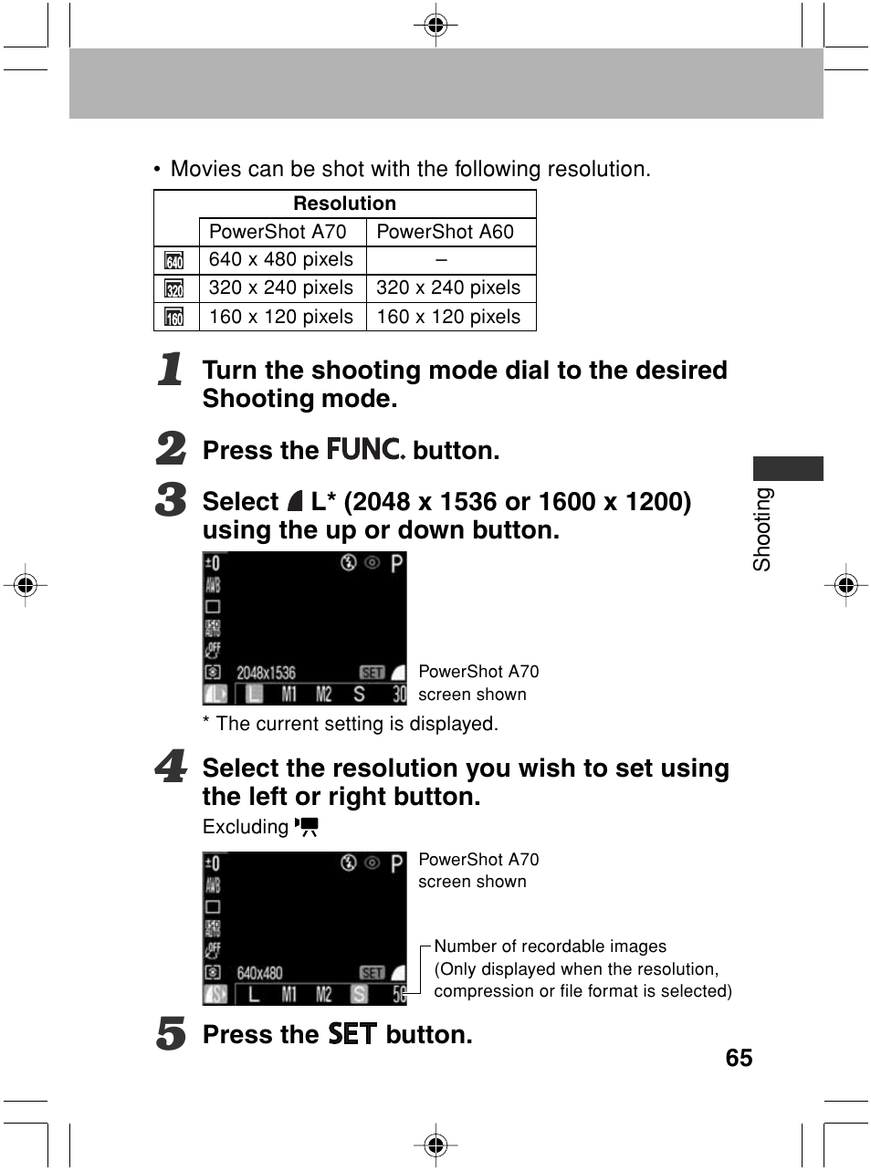 Canon A70 User Manual | Page 70 / 231