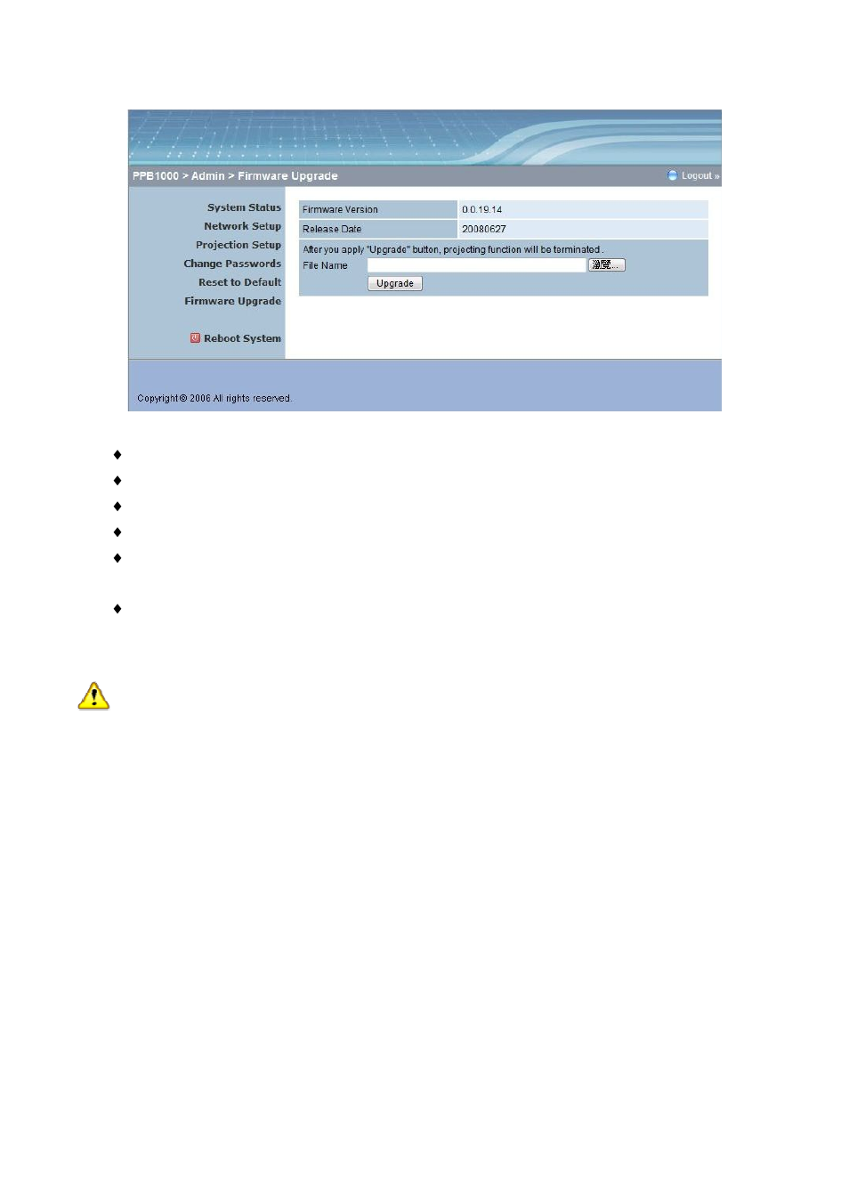 Firmware upgrade | Awind PPbox DHP-3020B User's Manual User Manual | Page 19 / 21