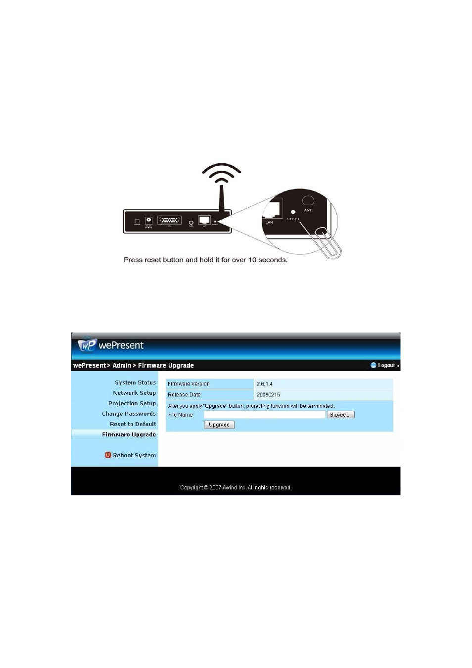 Firmware upgrade | Awind WP-820 User's Manual User Manual | Page 29 / 31