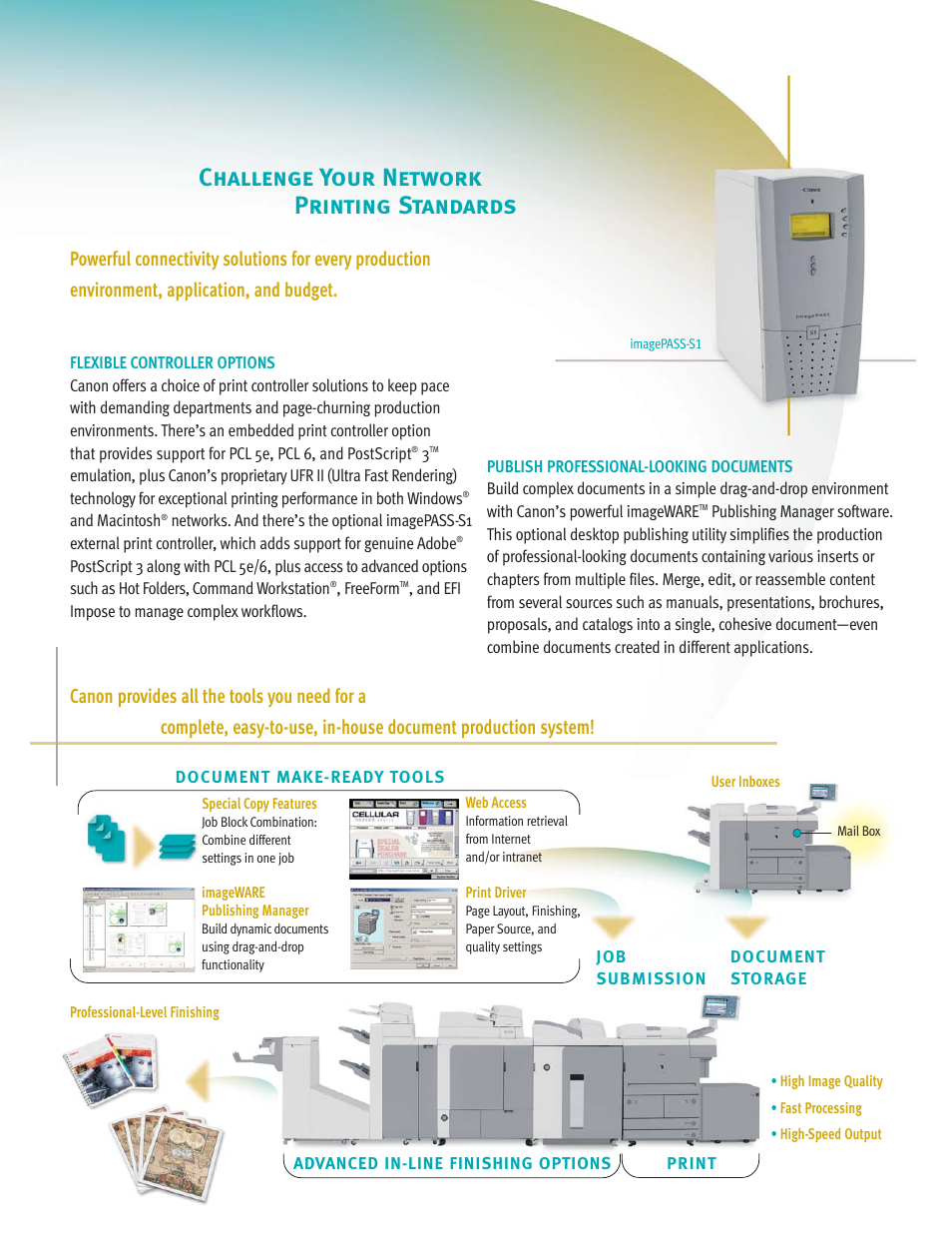 Challenge your network printing standards | Canon IMAGERUNNER 7086 User Manual | Page 7 / 14