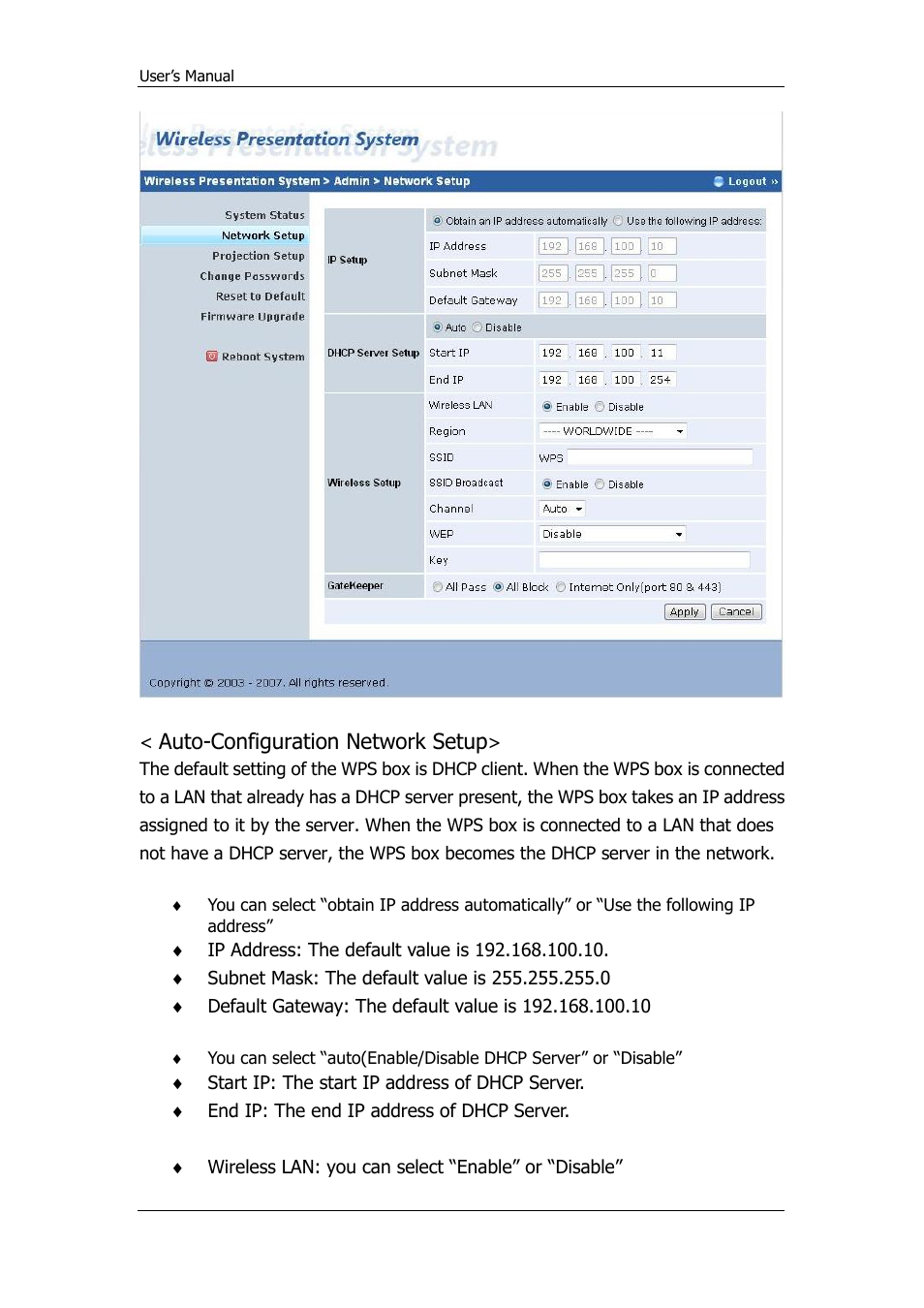 Auto-configuration network setup | Awind WPS-720 User's Manual User Manual | Page 23 / 30