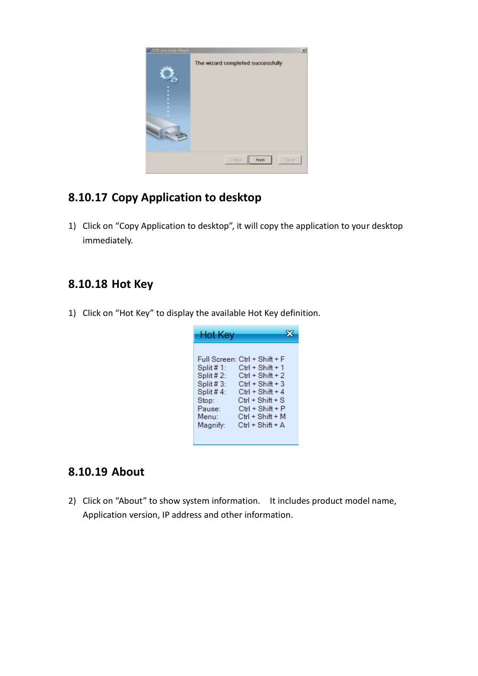 17 copy application to desktop, 18 hot key, 19 about | Awind wePresent WiPG-1500 User's Manual User Manual | Page 37 / 68