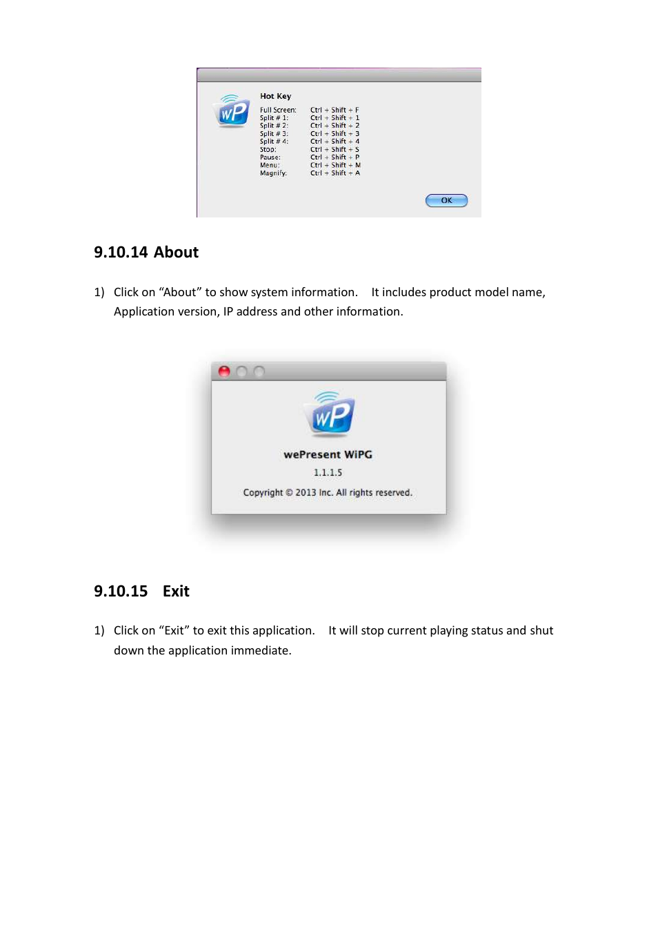 14 about, 15 exit | Awind wePresent WiPG-1500 User's Manual User Manual | Page 53 / 68