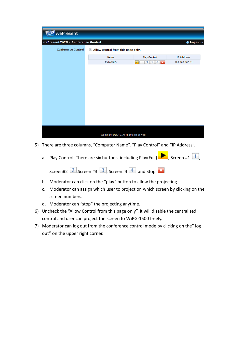 Awind wePresent WiPG-1500 User's Manual User Manual | Page 56 / 68
