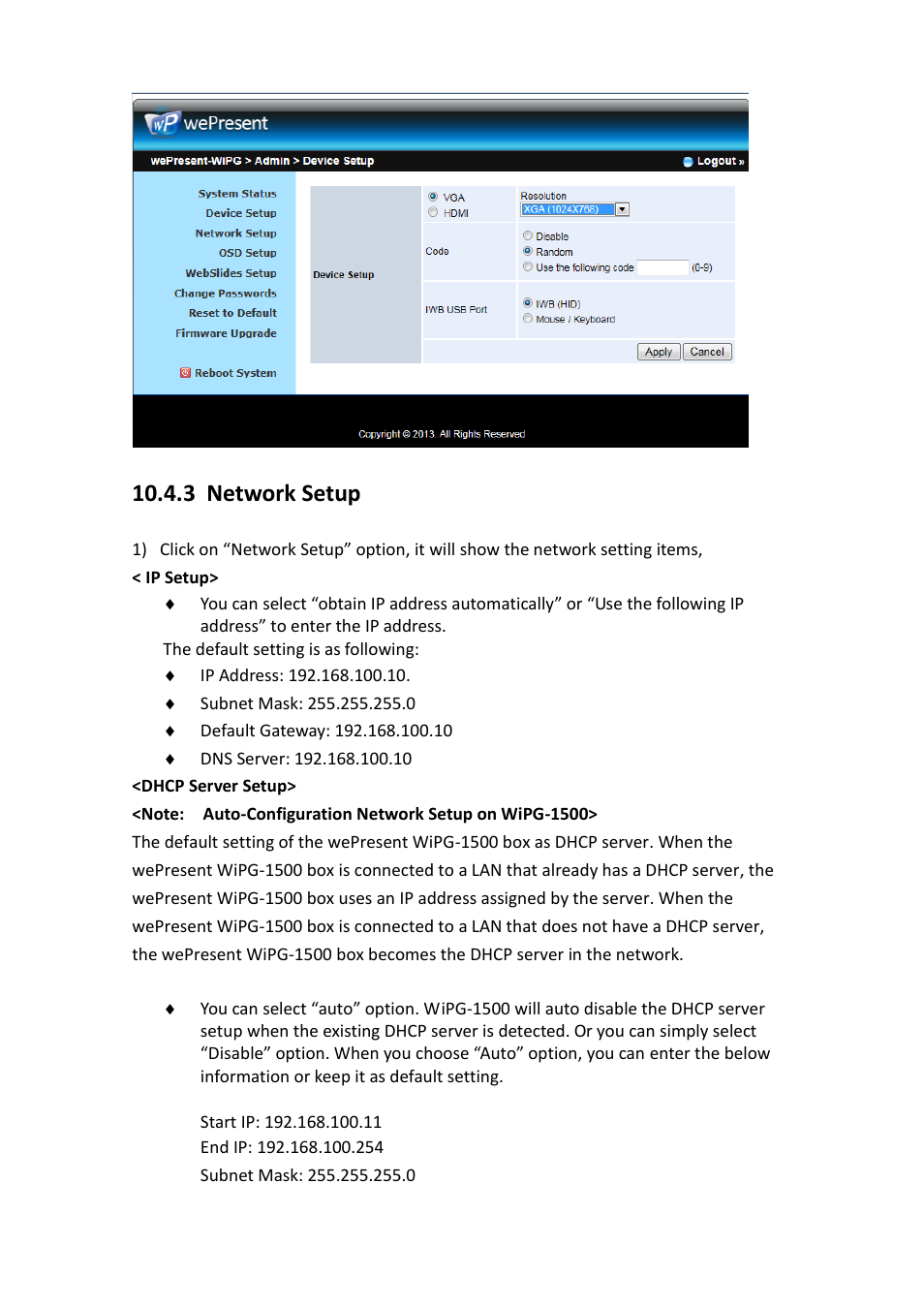 3 network setup | Awind wePresent WiPG-1500 User's Manual User Manual | Page 59 / 68