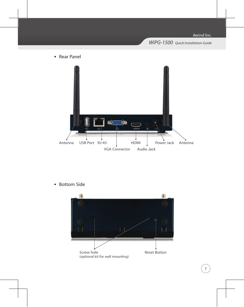 Wipg-1500 | Awind wePresent WiPG-1500 Quick Install Guide User Manual | Page 3 / 24