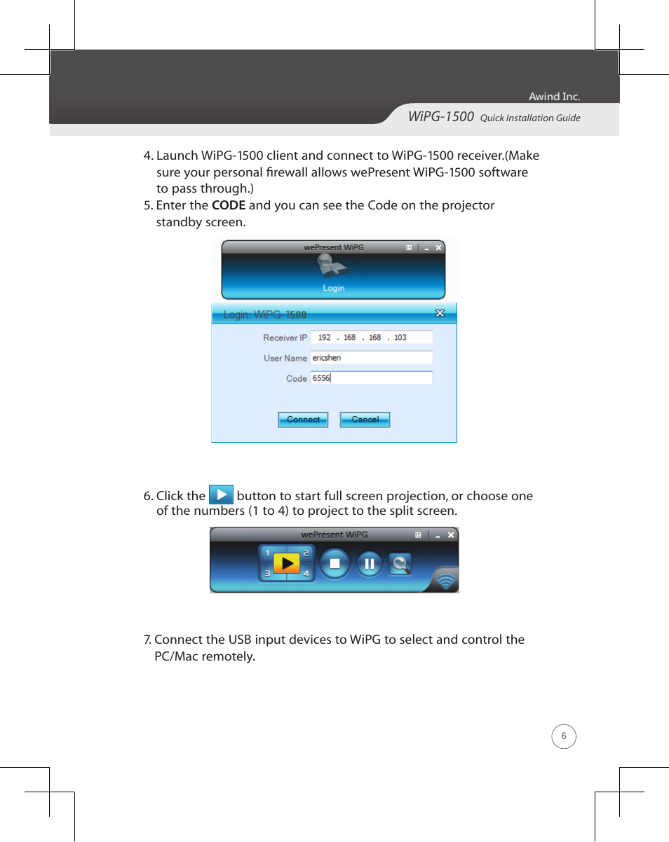Wipg-1500 | Awind wePresent WiPG-1500 Quick Install Guide User Manual | Page 7 / 24