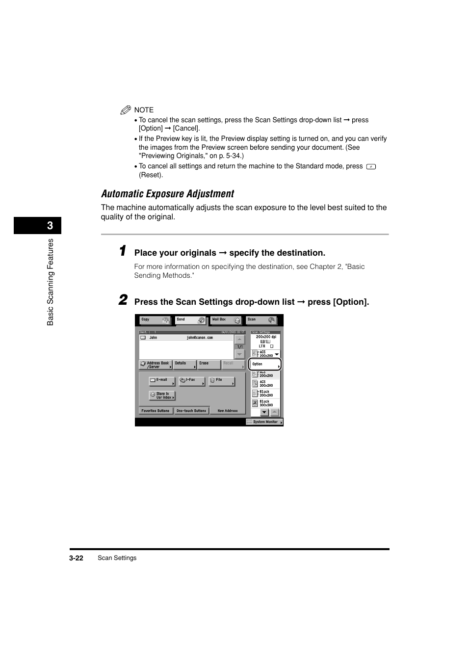 Automatic exposure adjustment -22, Automatic exposure adjustment | Canon C3200 User Manual | Page 137 / 563