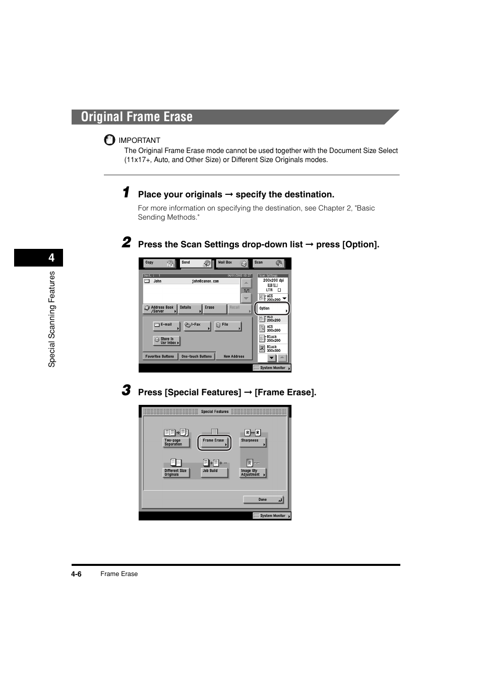 Original frame erase, Original frame erase -6 | Canon C3200 User Manual | Page 153 / 563