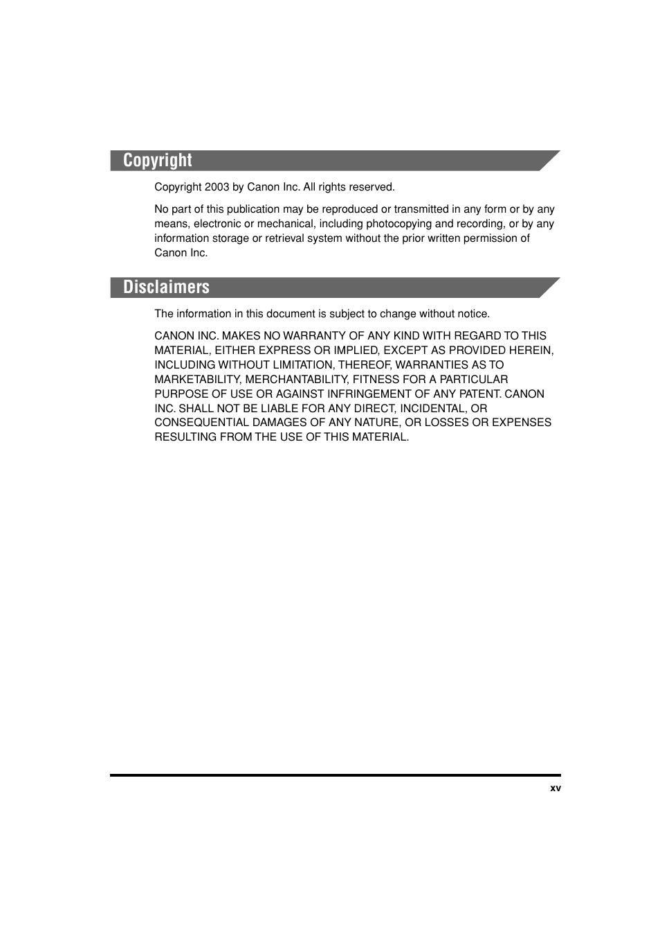 Copyright, Disclaimers | Canon C3200 User Manual | Page 16 / 563