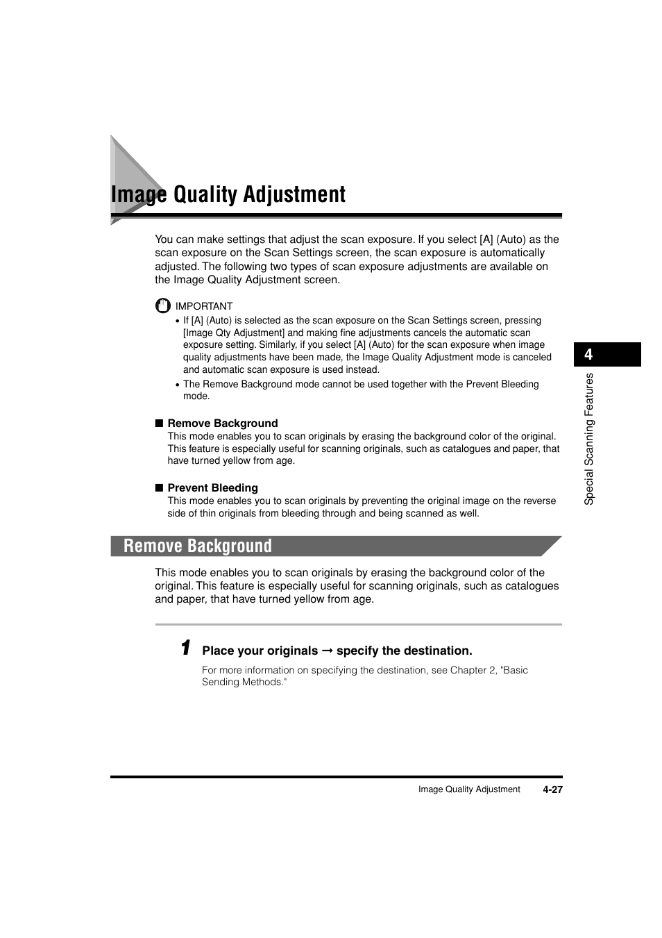 Image quality adjustment, Remove background, Image quality adjustment -27 | Remove background -27 | Canon C3200 User Manual | Page 174 / 563