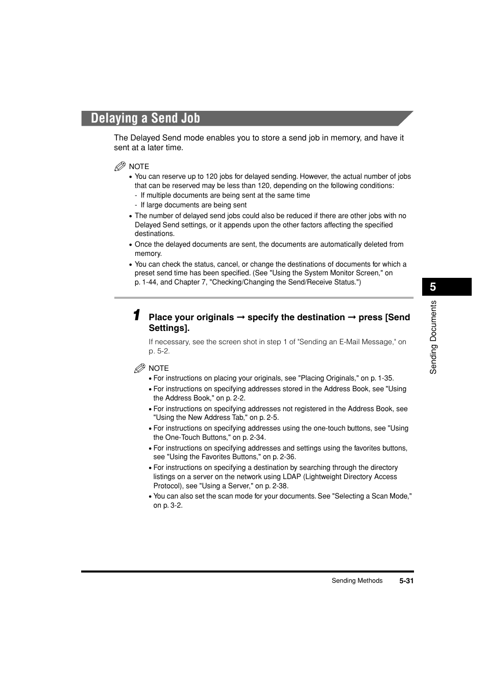 Delaying a send job, Delaying a send job -31 | Canon C3200 User Manual | Page 220 / 563