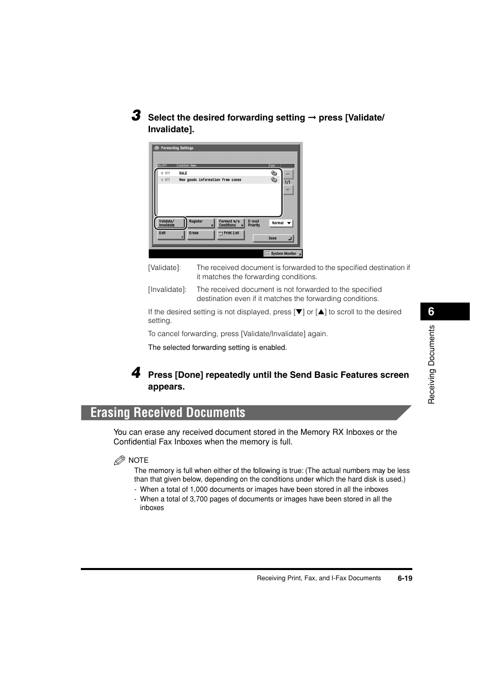 Erasing received documents, Erasing received documents -19 | Canon C3200 User Manual | Page 250 / 563