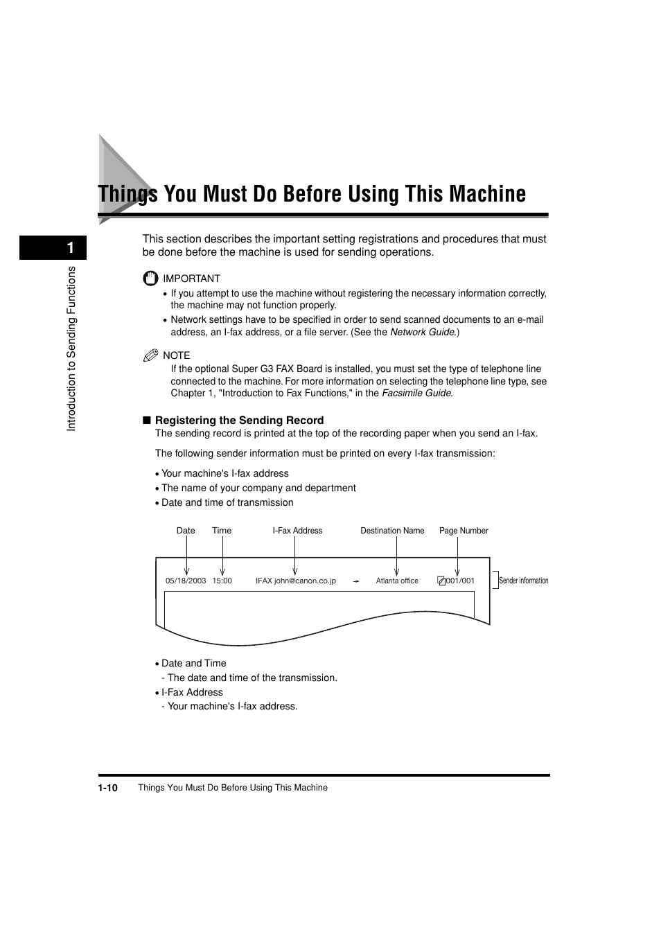 Things you must do before using this machine, Things you must do before using this machine -10 | Canon C3200 User Manual | Page 27 / 563